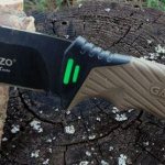 Scratched anti-reflective coating on the blade of the Ganzo G8012 knife